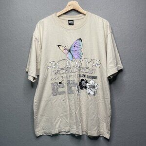 Obey World Wide Tour Butterfly Graphic Tee - Cream